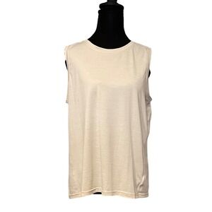 Danskin Women Beige Sleeveless Athletic Tank Top Size Medium lightweight